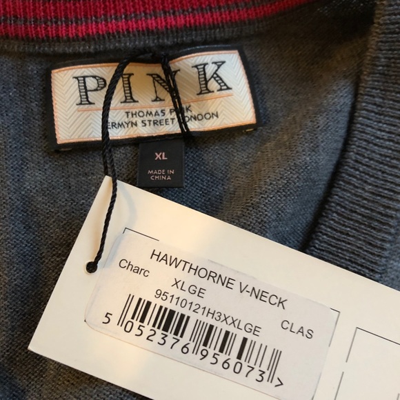 NEW Thomas pink wool sweater XL grey - Picture 6 of 7